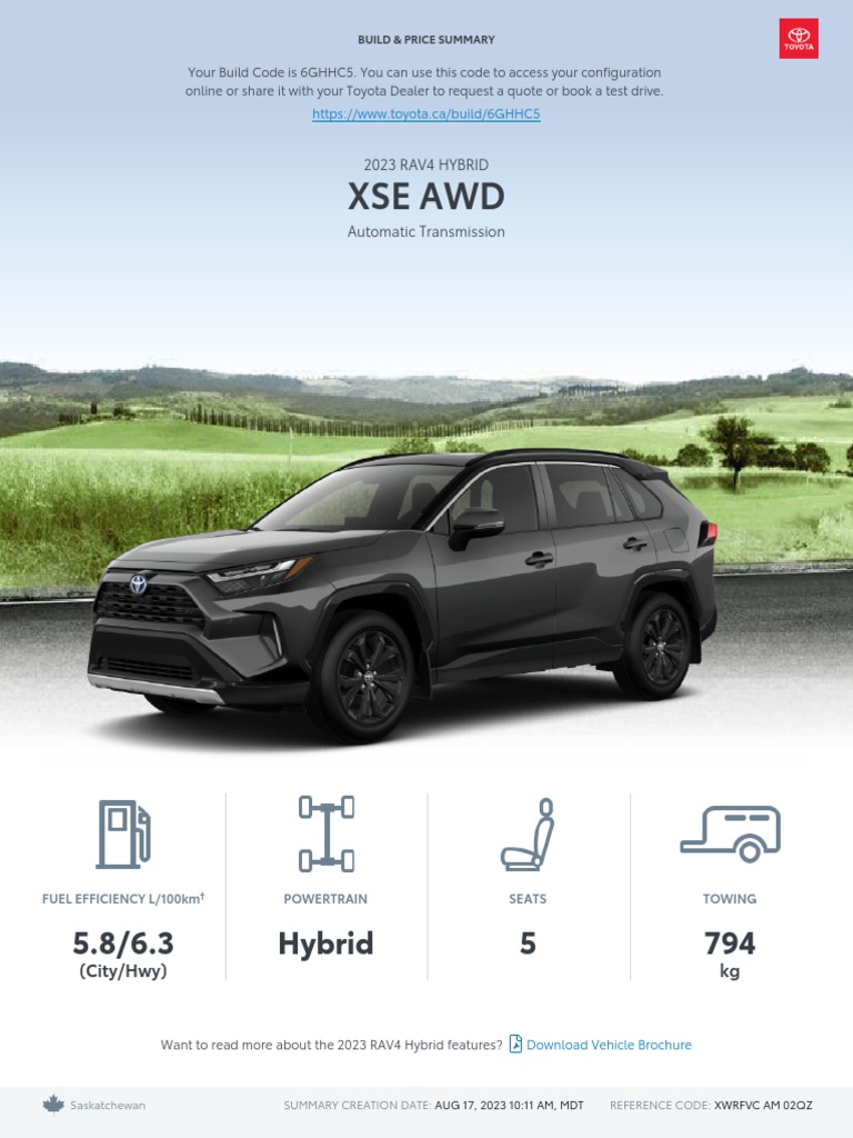 Toyota build and price 2023 rav4 hybrid xse awd download free pdf