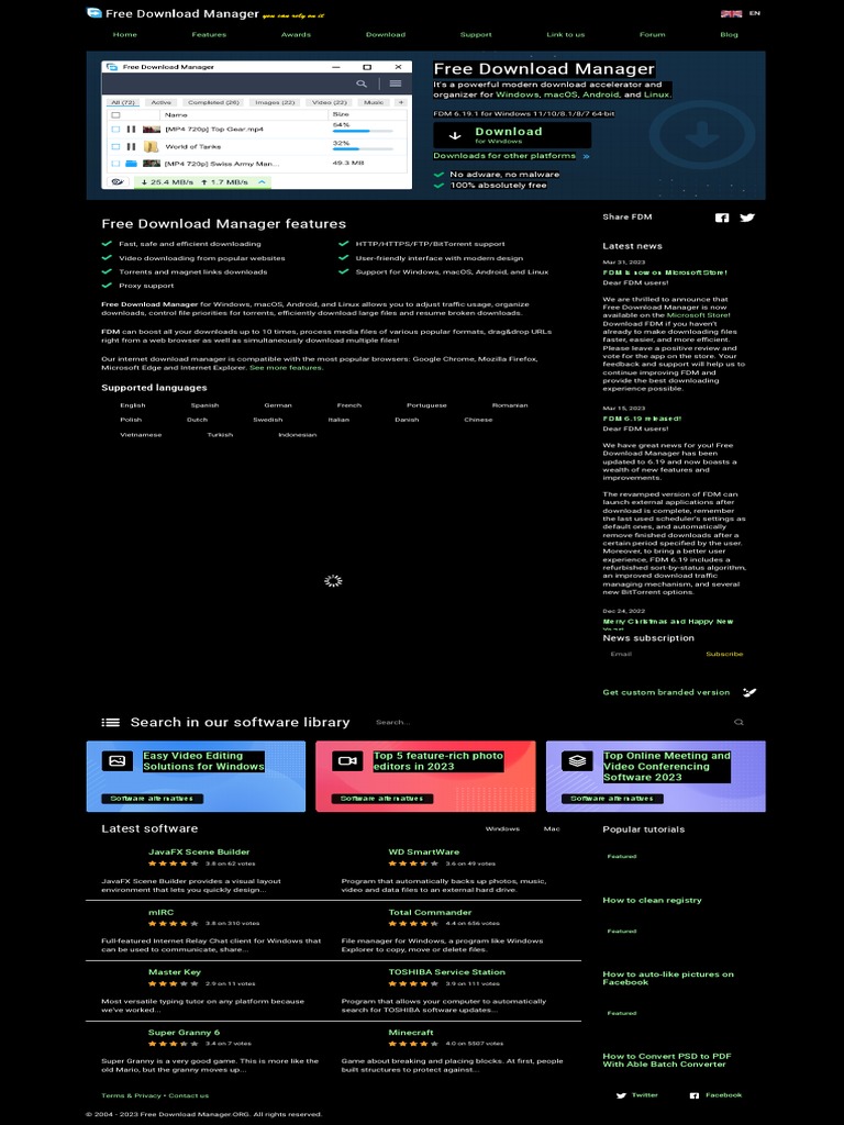 Free Download Manager Overview | PDF | Microsoft Windows | Software