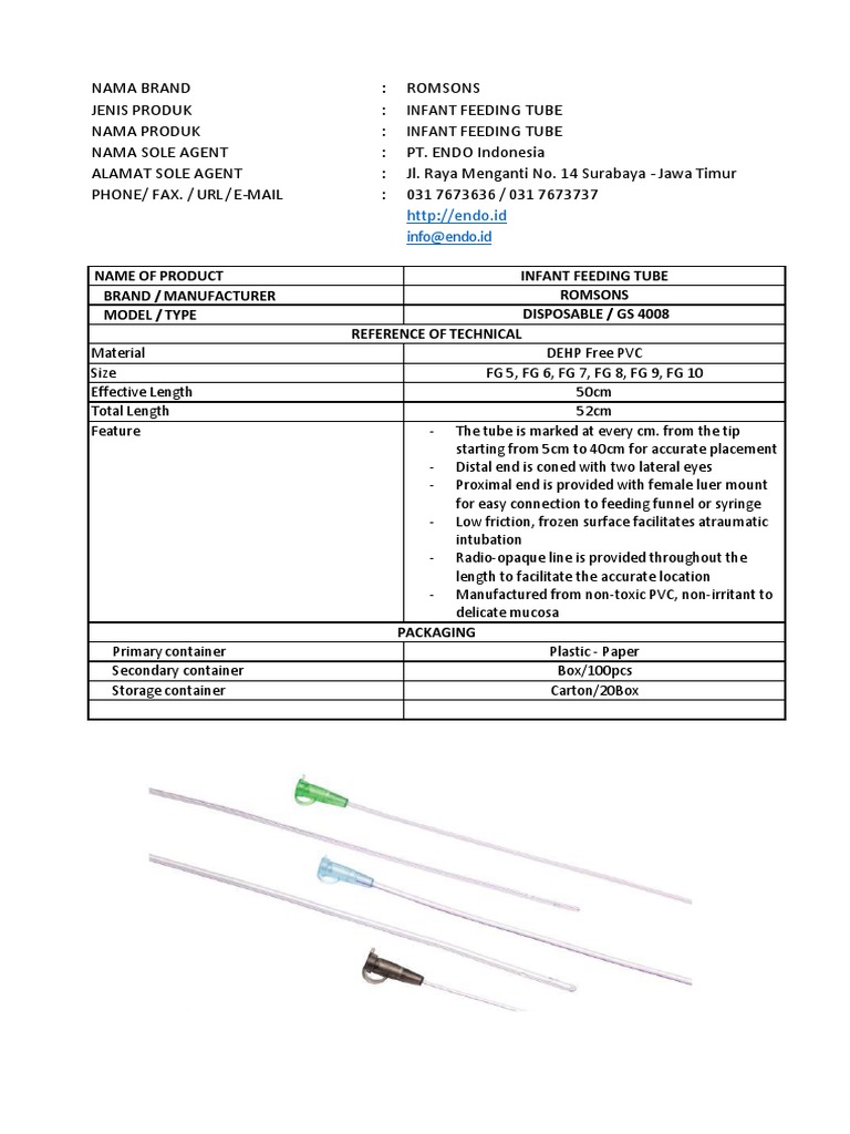 Spesifikasi Infant Feeding Tube PDF