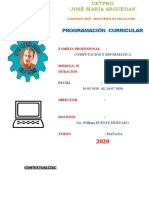 Programacion Módulo Ii - Ofimática I 250H 2020