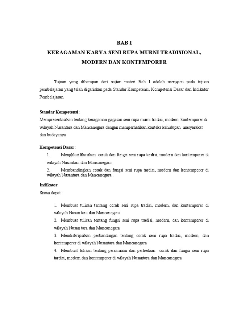 Isi Diktat Seni Rupa Kls Xii