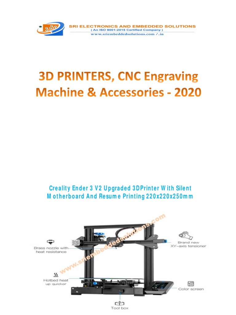 Creality Ender 3 V2 3D Printer Features | PDF | 3 D Printing ...