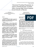 Effectiveness of Structured Teaching Programme On Knowledge Related To Health Hazards of Global Warming On Children Among High School Students in Selected Schools at Mysuru