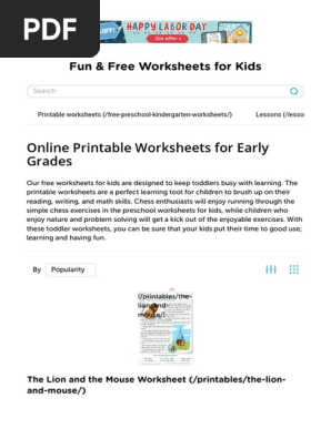 Free Printable Worksheets for Kids, Fun School PDF Printables