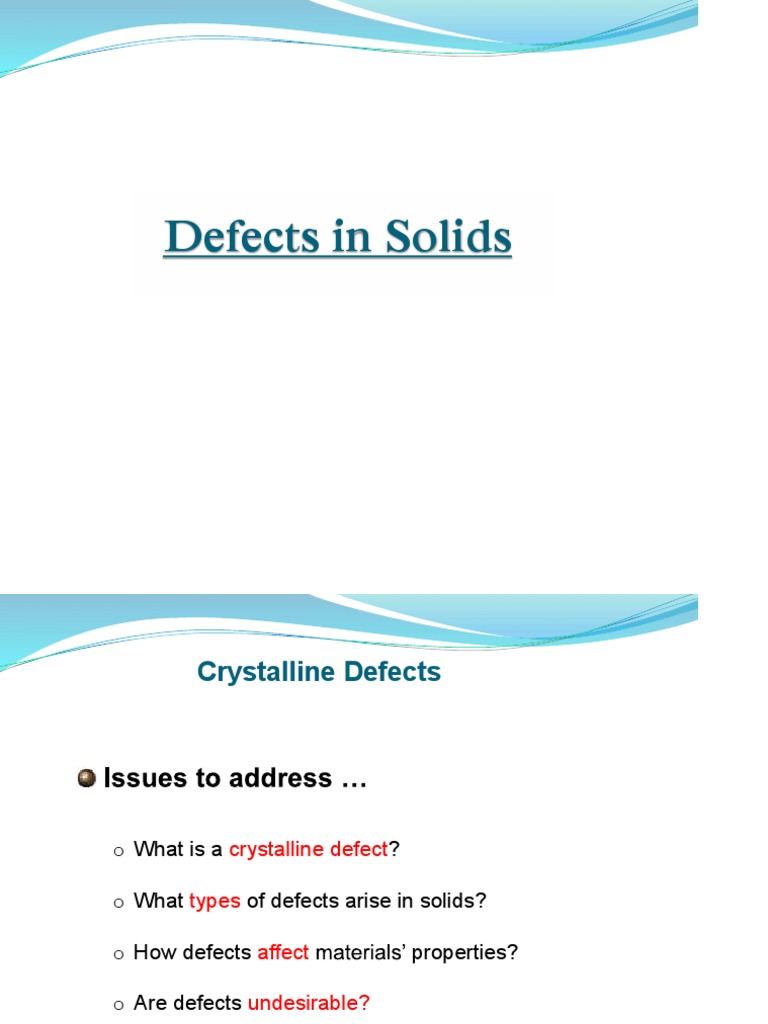 Crystal Defects PDF