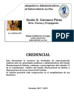 Credencial SINDICATO ADMINISTRATIVO