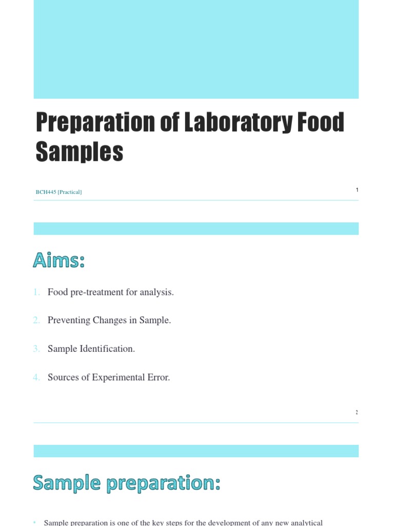 1 Preparation of Laboratory Food Samples | PDF | Wellness