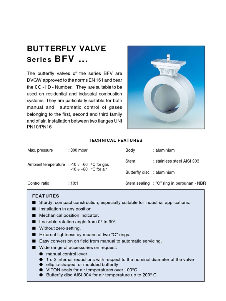 BFV Butterfly Valve Specifications | PDF