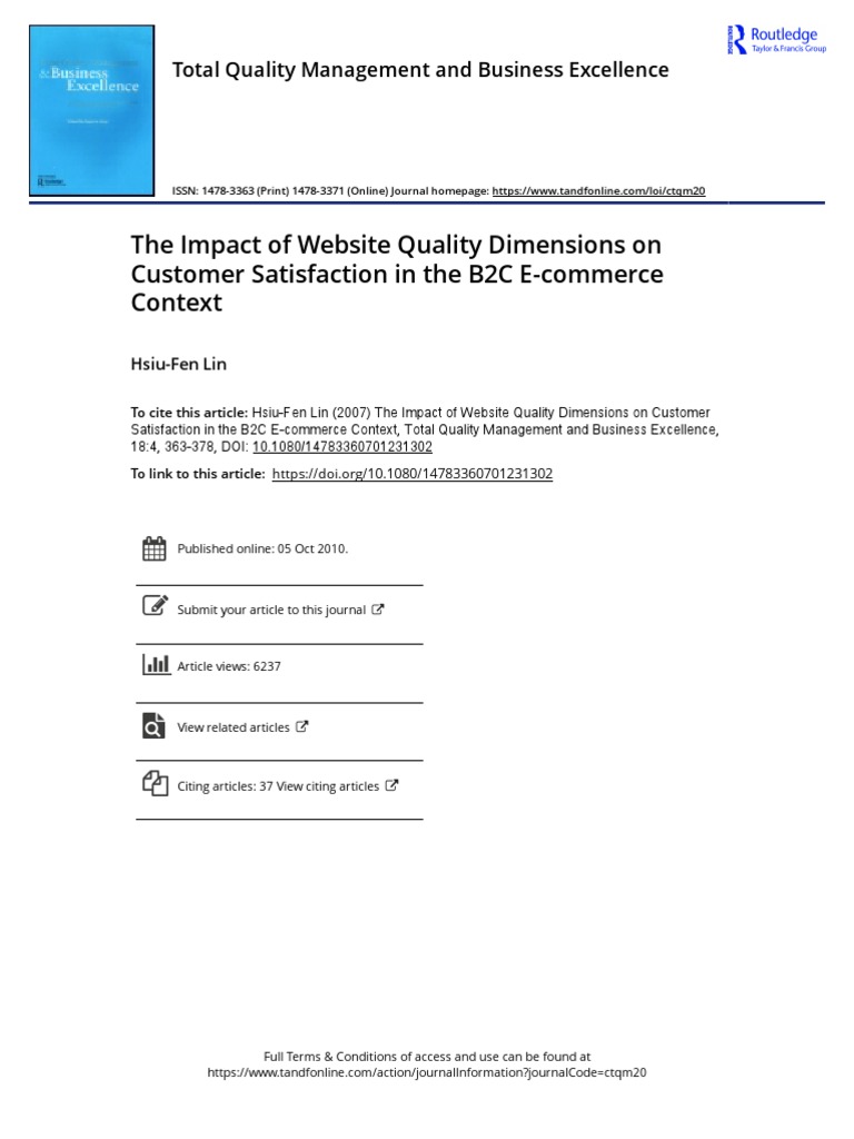 The Impact of site Quality Dimensions On Customer Satisfaction in