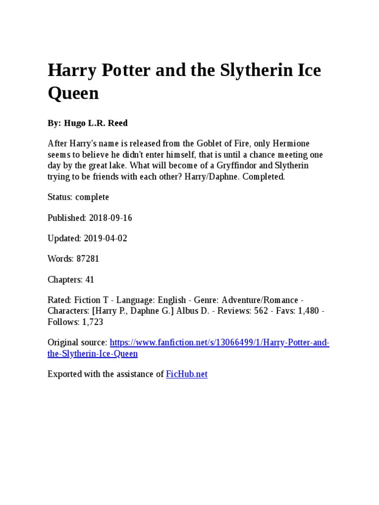 Harry Potter and The Slytherin Ice Queen by Hugo L R Reed-VmDCoob1 ...