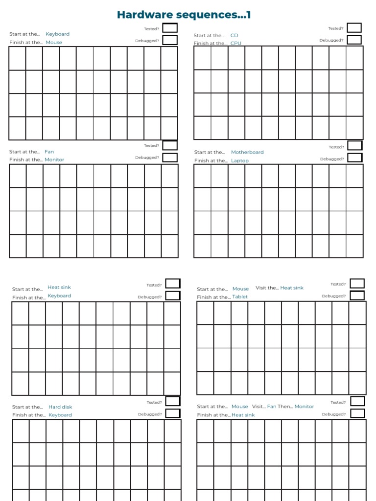 Hardware worksheet 1 | PDF