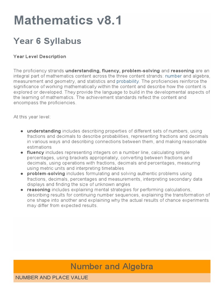 Year 6 Mathematics v8 | PDF | Numbers | Decimal