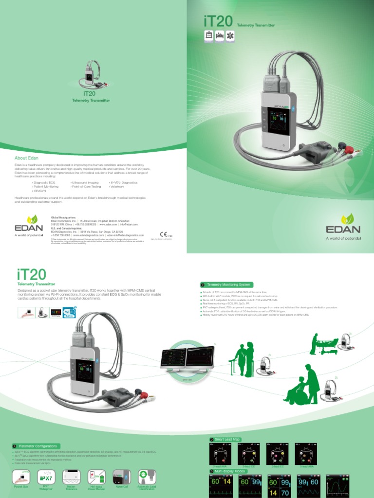 Telemetry Transmitter: About Edan | PDF | Telemetry | Electrocardiography