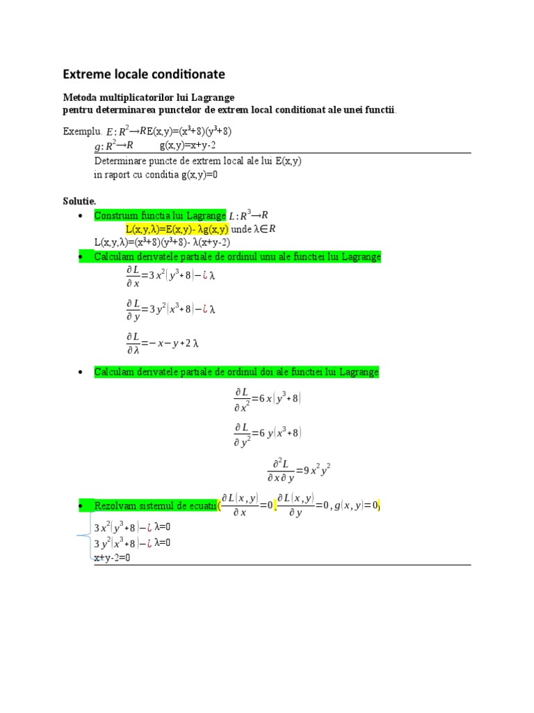 Lagrange Multipliers for Local Extrema | PDF