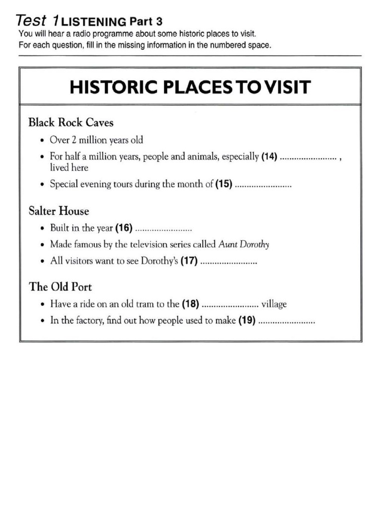 Listening Test 1 Part 3 | PDF