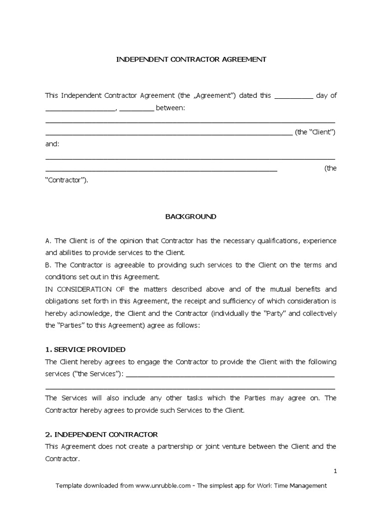 Independent Contractor Agreement | PDF | Indemnity | Intellectual Property