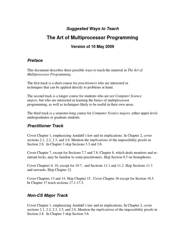 Suggested ways to teach art of programming pdf