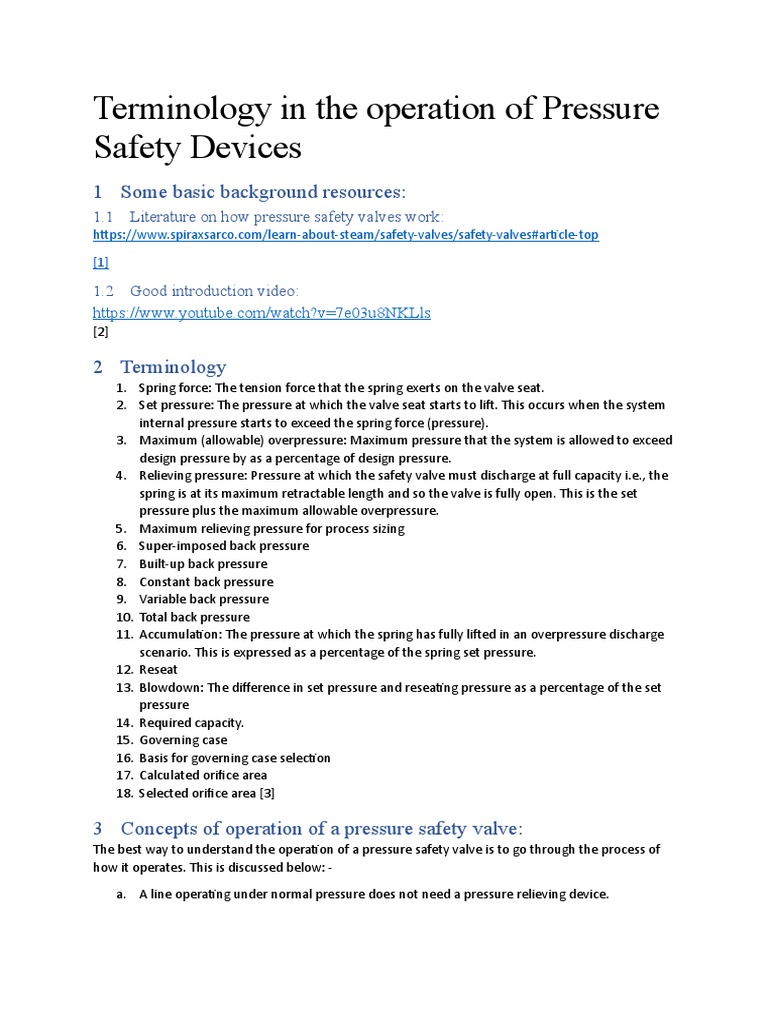 The Operation of Pressure Safety Devices | PDF | Pressure | Valve