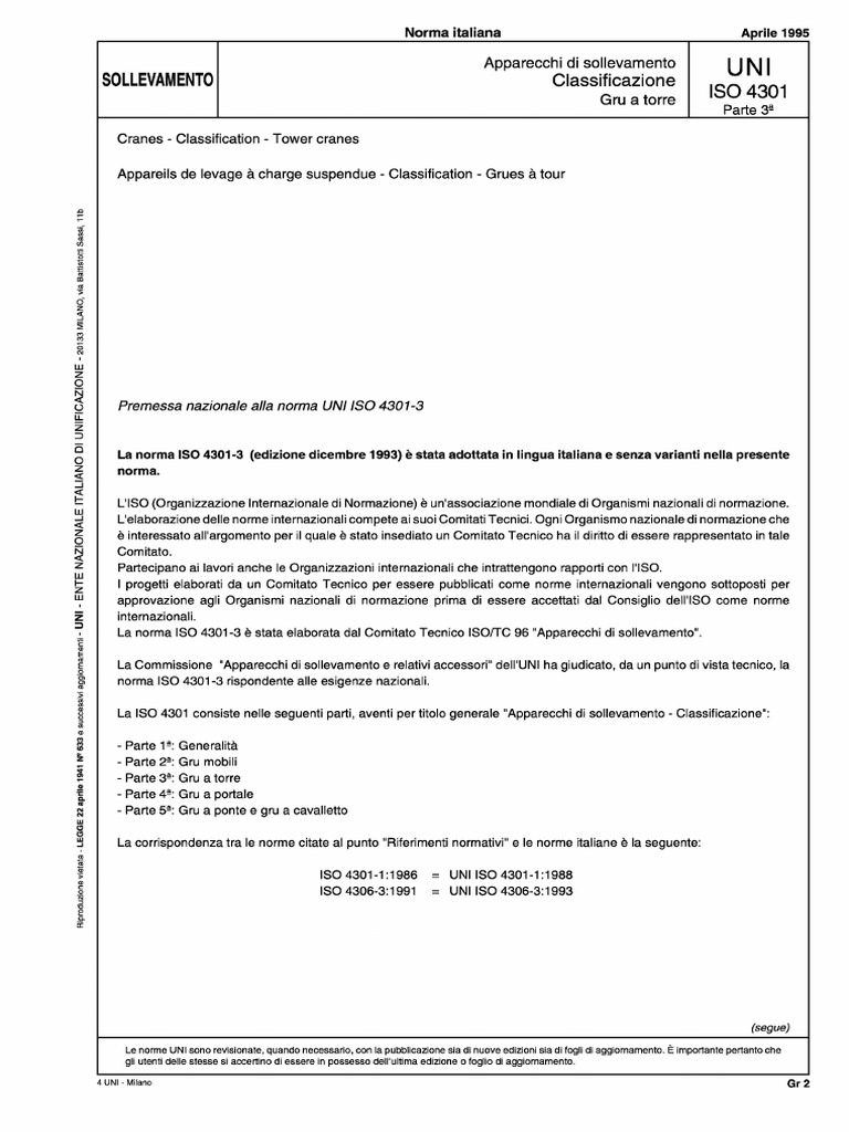Uni Iso 4301 - 3 - 1995 | PDF