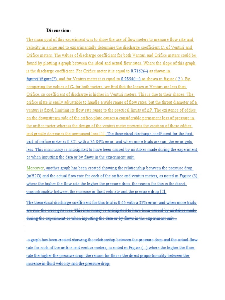 Disscusion Lab 3 | PDF | Flow Measurement | Classical Mechanics