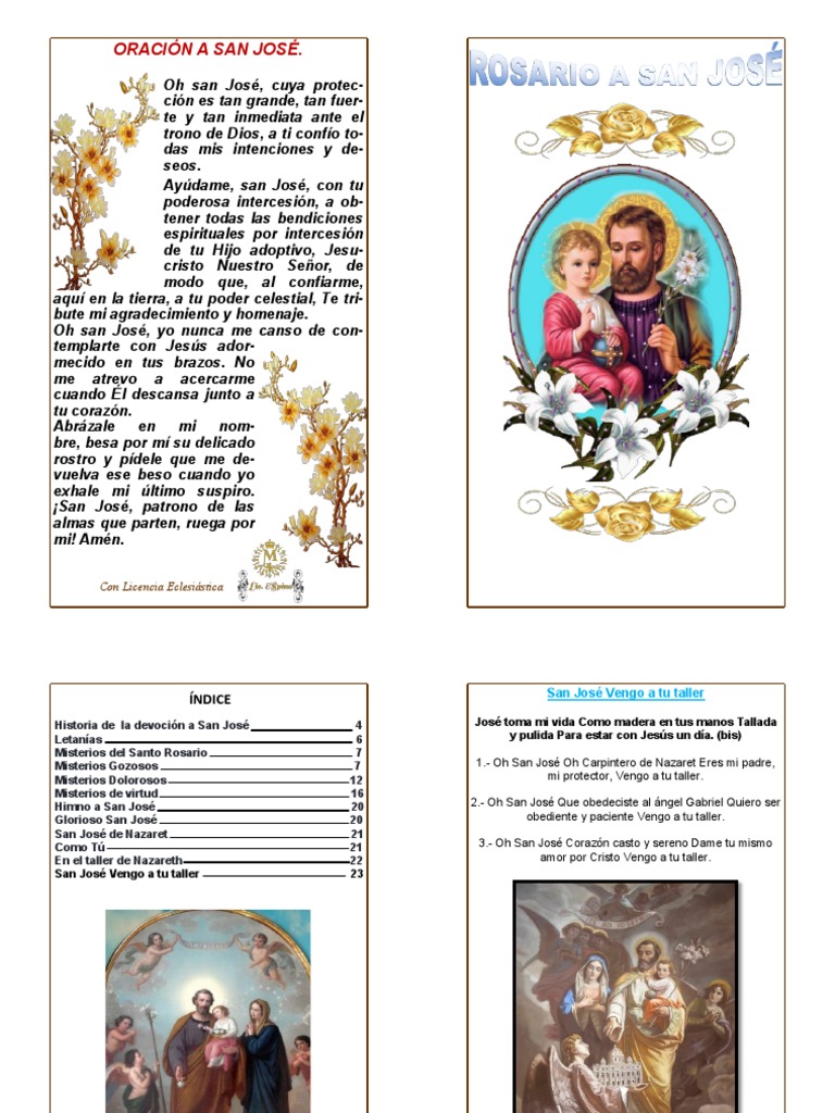 ROSARIO A SAN JOSE | PDF | María, madre de Jesús | Intercesión