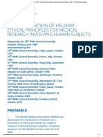 WMA Declaration of Helsinki - Ethical Principles For Medical Research Involving Human Subjects - WMA - The World Medical Association