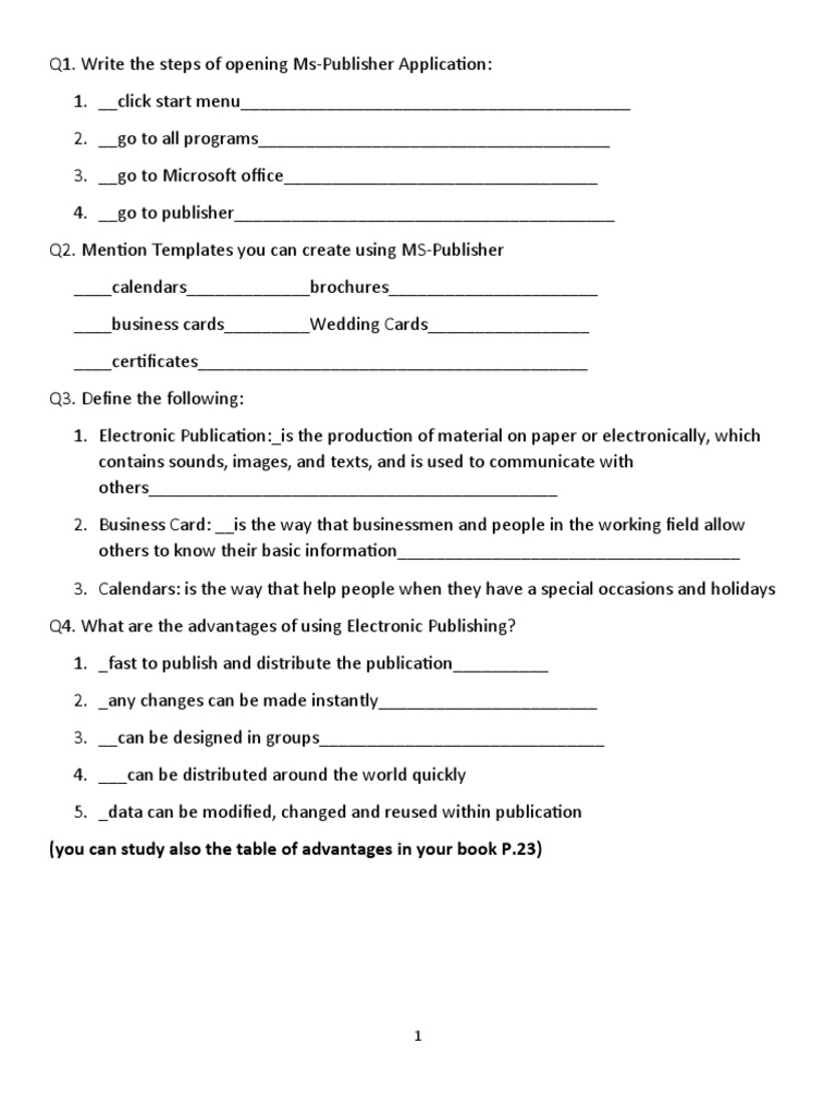 7th Grade Worksheet Final | PDF | Computer Science | Computing