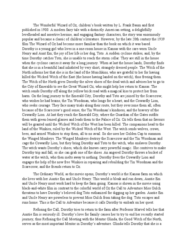 The Wonderful Wizard of Oz PDF Dorothy Gale Wizard Of Oz (Character)