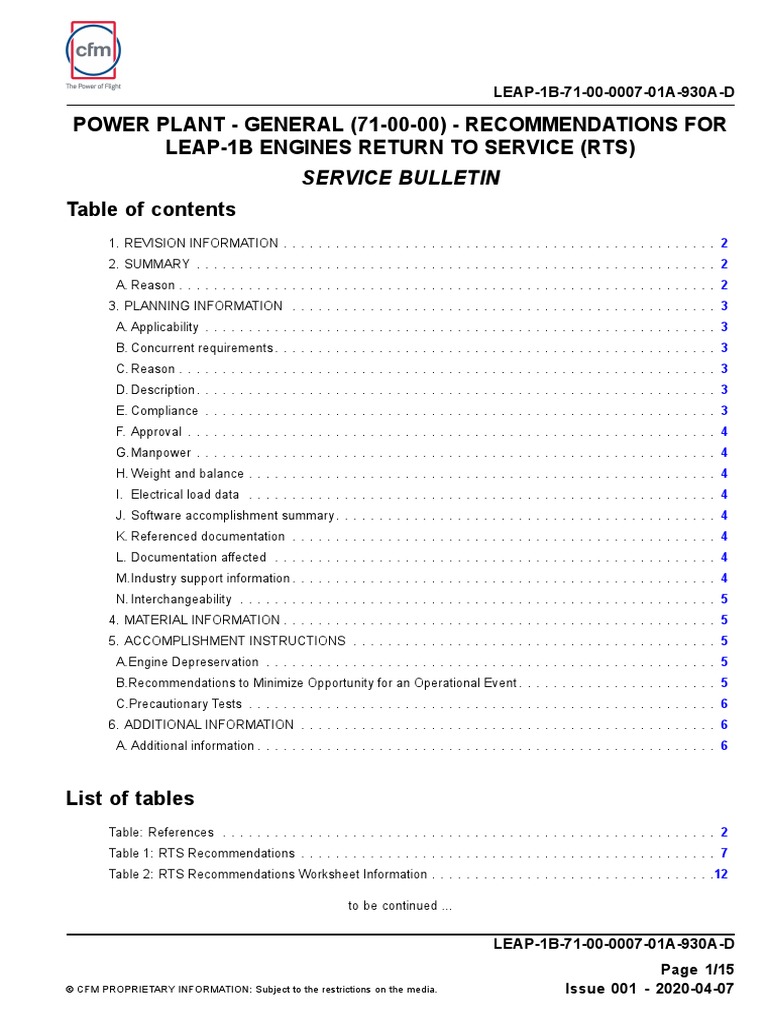 LEAP-1B Engine RTS Recommendations | PDF | Aircraft | Aviation