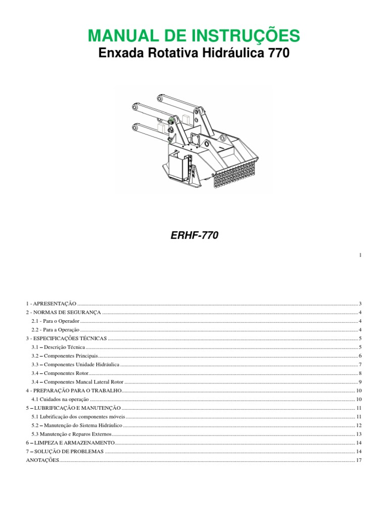 Manual Enxada Rotativa Hidráulica 770 | PDF | Trator | Motores
