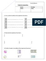 Prueba de Matemáticas Fracciones