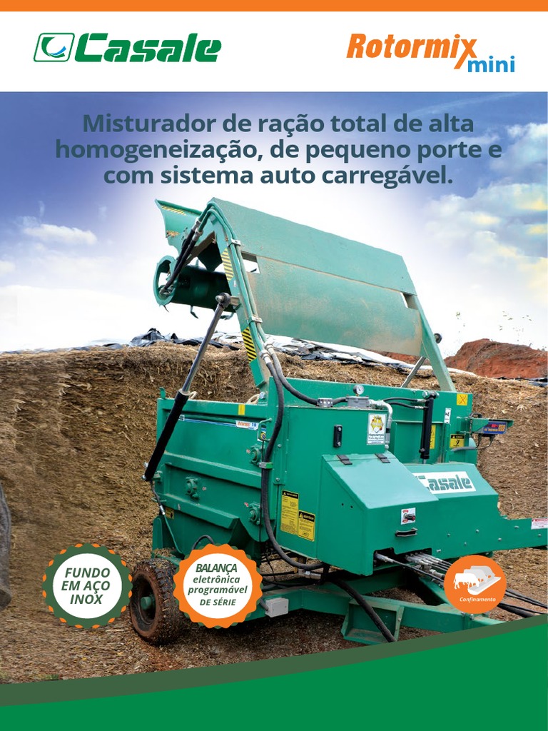 Misturador TMR Casale Rotormix 1,6 m³ | PDF | Trator