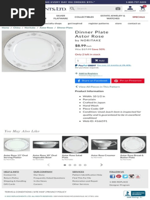 Astor Rose Dinner Plate by Noritake Replacements, Ltd
