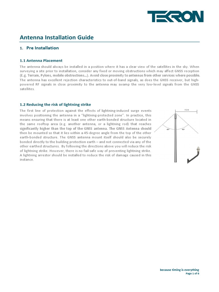 GNSS Antenna Installation Guidelines | PDF | Pipe (Fluid Conveyance ...