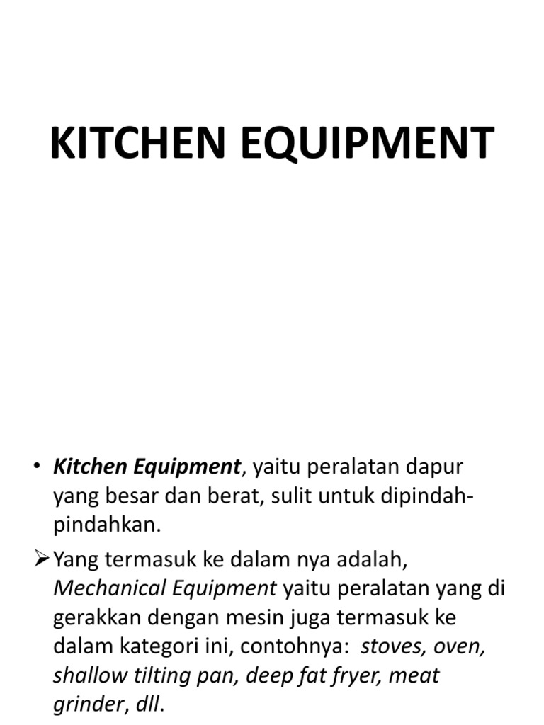 Kitchen Equipment And Utensils Pdf