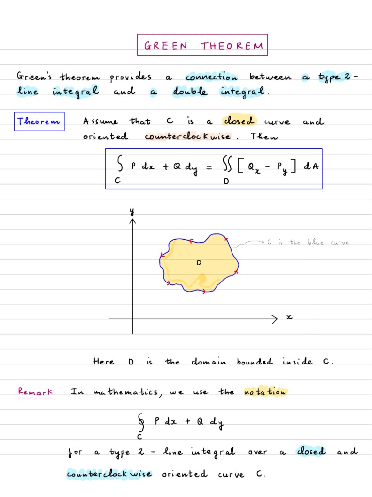 8 Greens Theorem | PDF | Calculus | Mathematical Objects