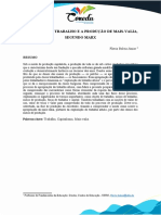 O Processo de Trabalho e a Produção de Mais Valia Segundo Marx