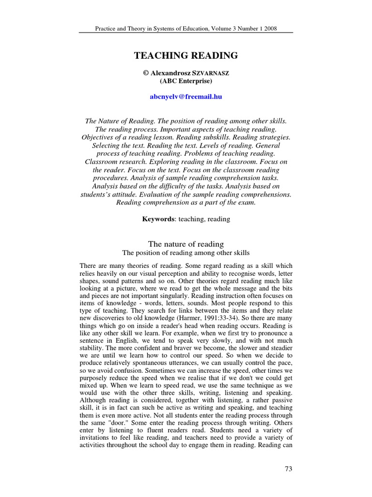 Teaching Silent Reading Strategies | PDF | Reading Comprehension | Fluency