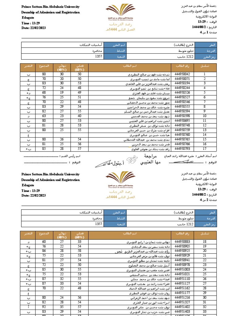 Prince Sattam University Admission Report | PDF