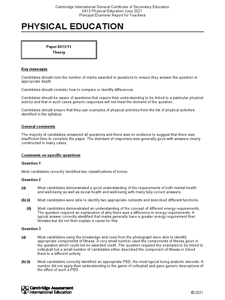 June 2021 Examiner Report PDF Understanding Question