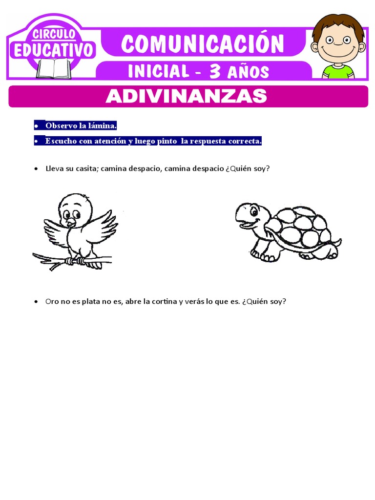Adivinanzas Cortas para Niños | PDF