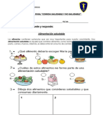 Evaluación Final Alimentos Saludables y No Saludables