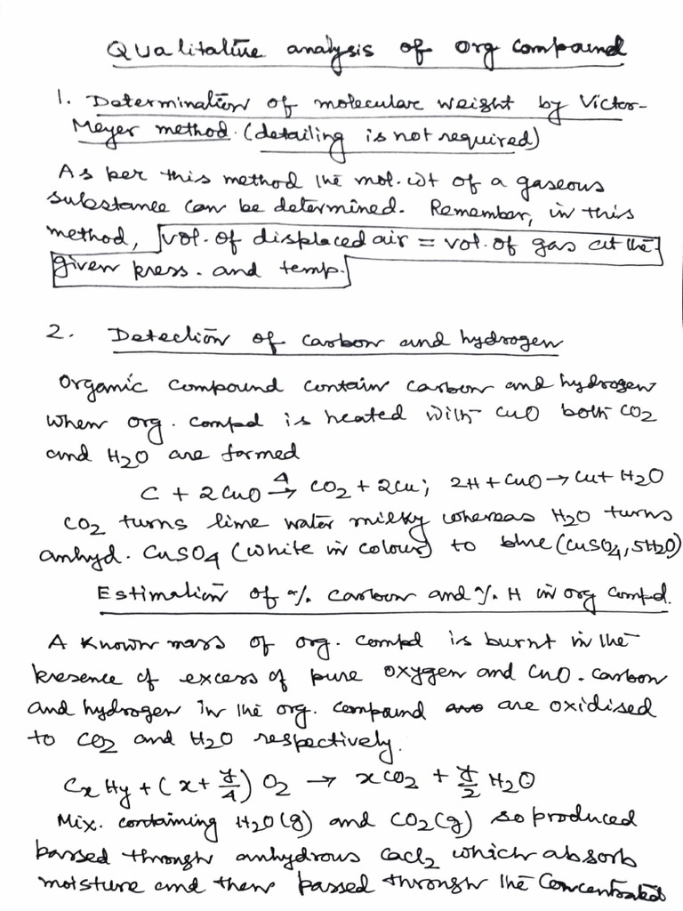 Qualitative Analysis of Organic Compounds PDF
