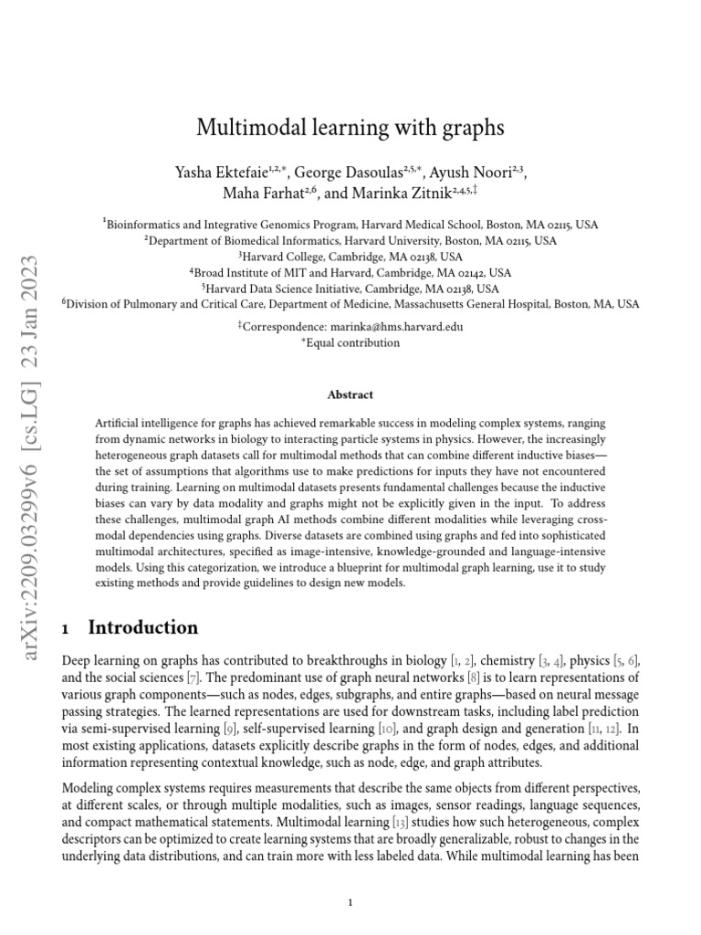 Multimodal Learning With Graphs | PDF | Artificial Neural Network ...