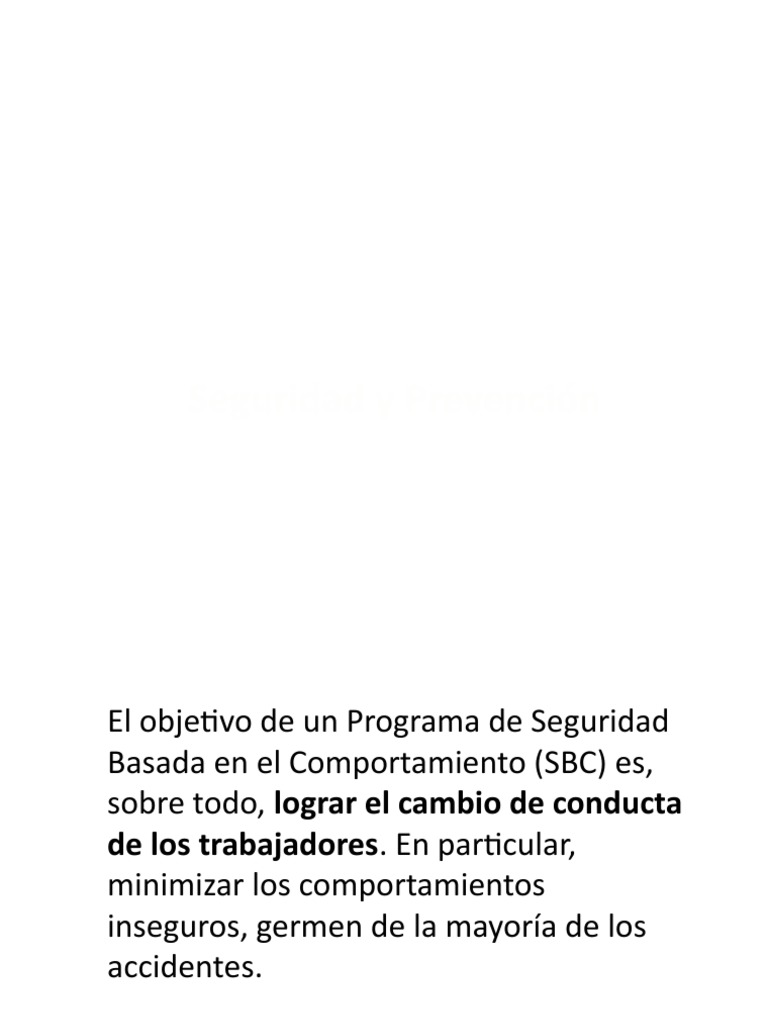 Programa de Seguridad Basada en Comportamiento | PDF | Crecimiento ...