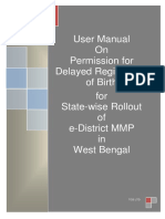 WB EDistrict User Manual Applicant Permission For Delayed Registration of Birth 0.1 05 Jun 17