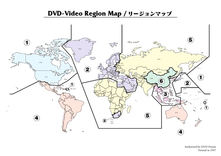 DVD Region Map Overview | PDF