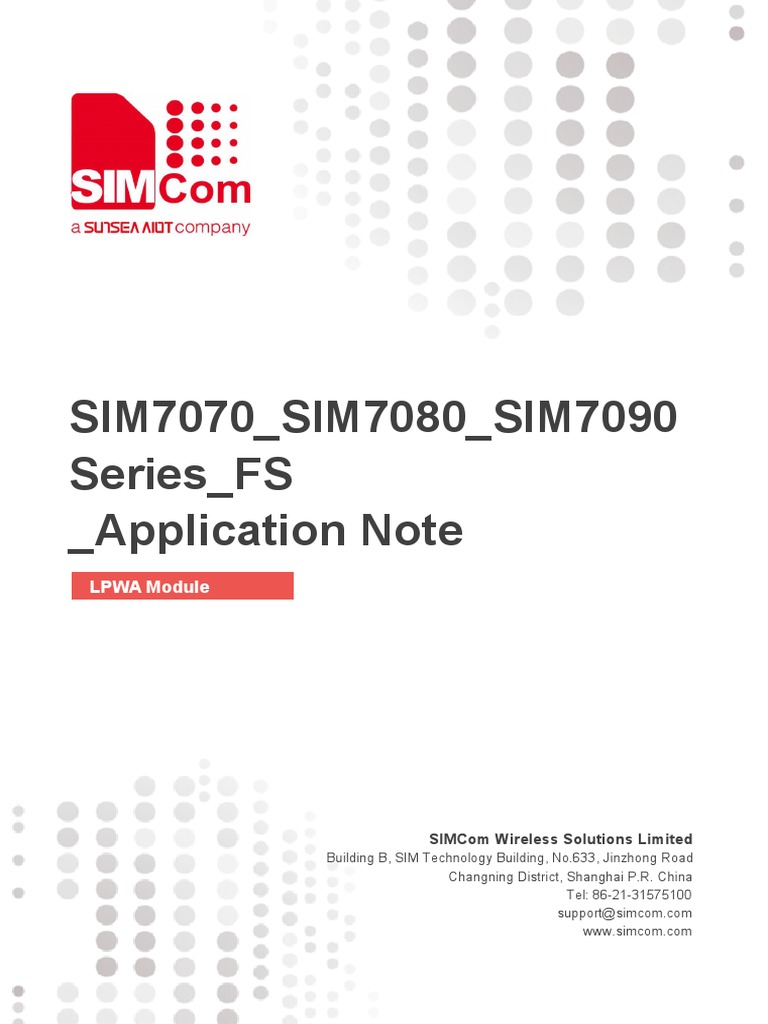 SIM7070 - SIM7080 - SIM7090 Series - FS - Application Note - V1.02 ...