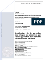 Modélisation de La Corrosion Des Alliages de Zirconium Par L'eau Application Aux Éléments de Combustible Nucléaire