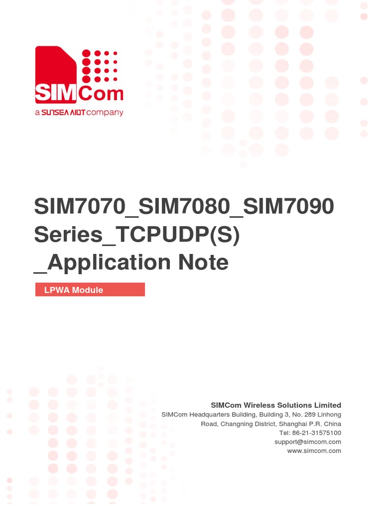 SIM7070 - SIM7080 - SIM7090 Series - TCPUDP (S) - Application Note - V1 ...